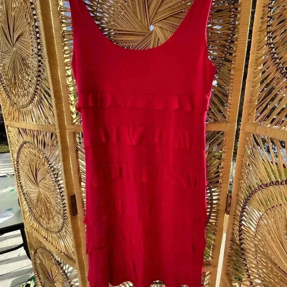 MIKO 6/$20. woman’s hot pink sleeveless tiered dress small - Picture 10 of 10